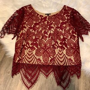 Lace overlay crop top